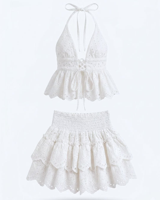 Conjunto de Lino Brisa Marina - Top Espalda al Aire y Short
