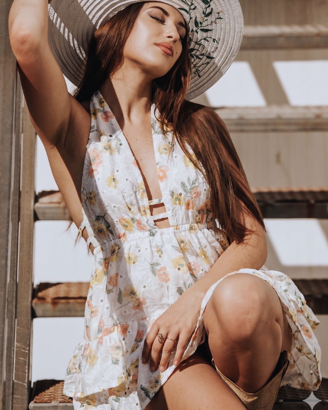 Vestido Corto Artesanal Bassa - Algodón Bordado Blanco