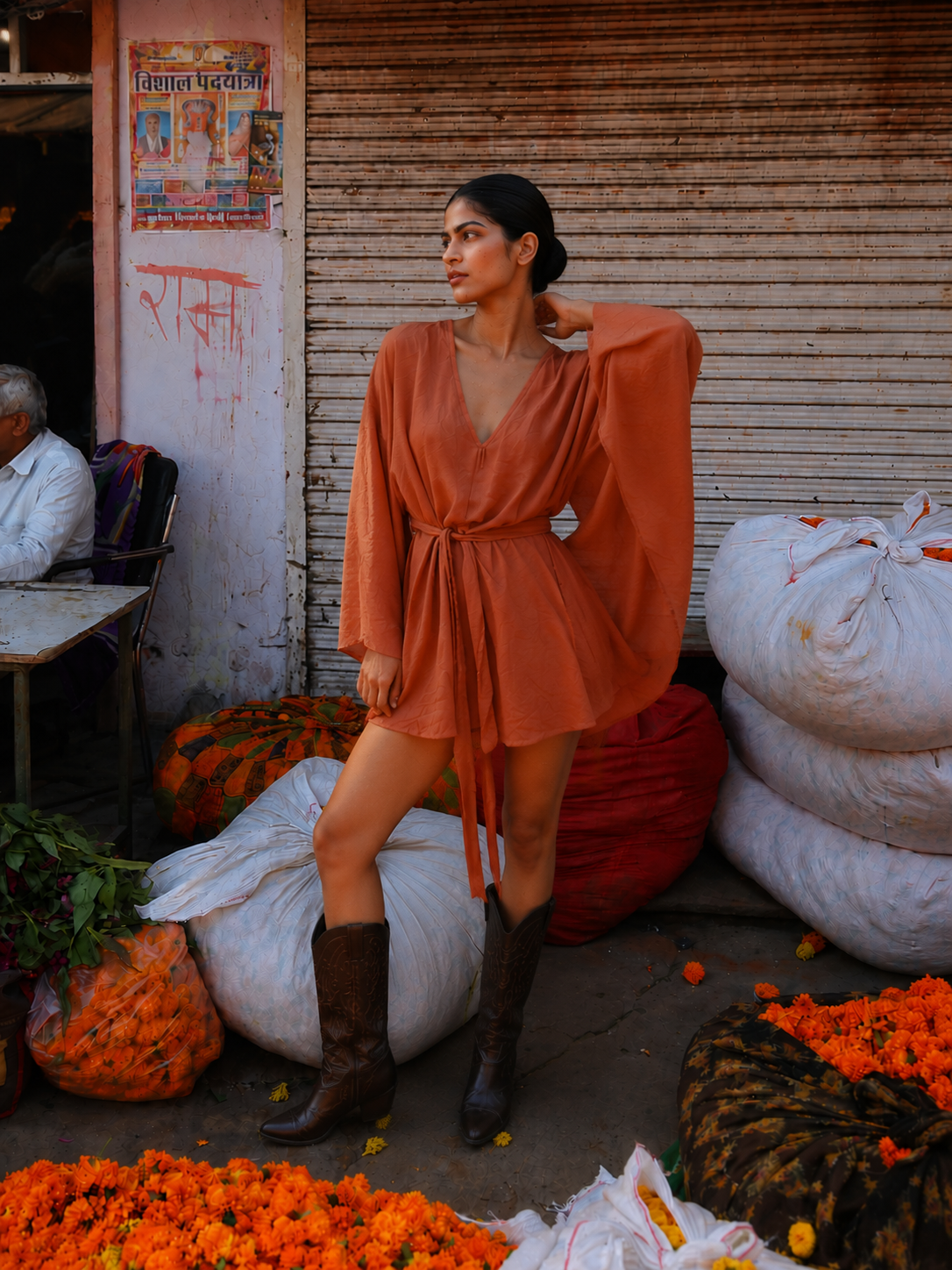 Diya Dress - brick-red
