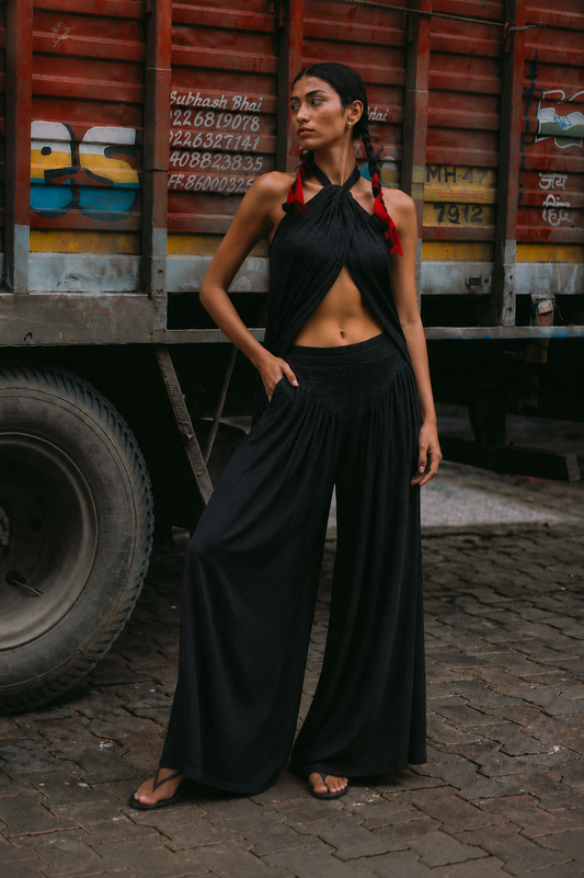 Asha Set - top and pants black