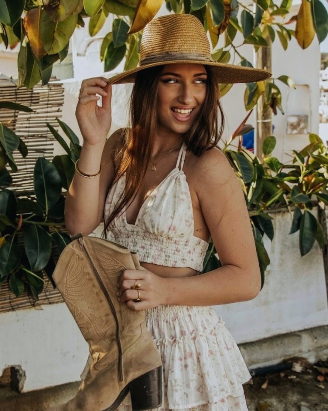 Conjunto Campestre Talea - Top Halter y Falda de Algodón
