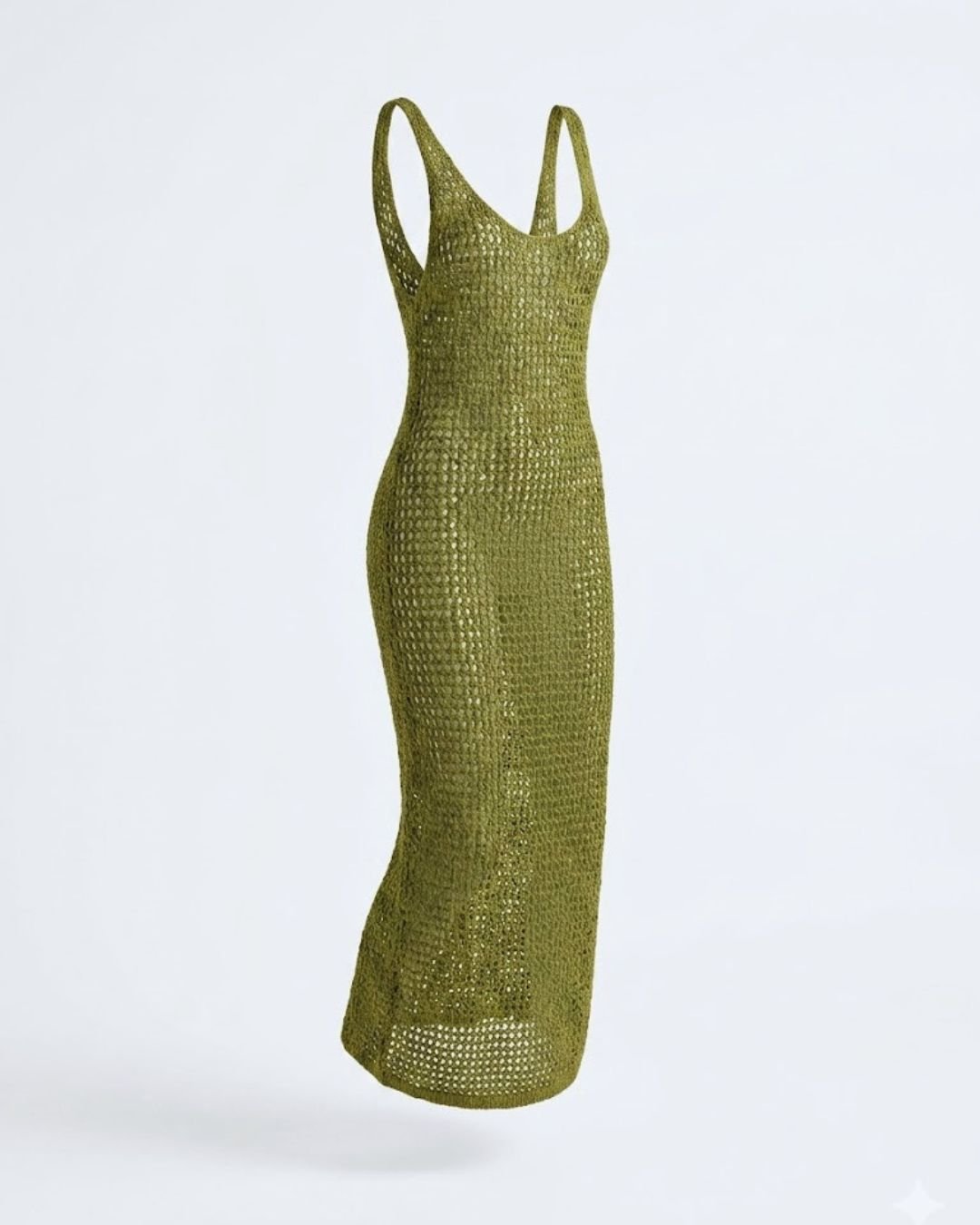 Vestido Midi de Crochet Aura - Verde