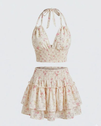 Conjunto Campestre Talea - Top Halter y Falda de Algodón