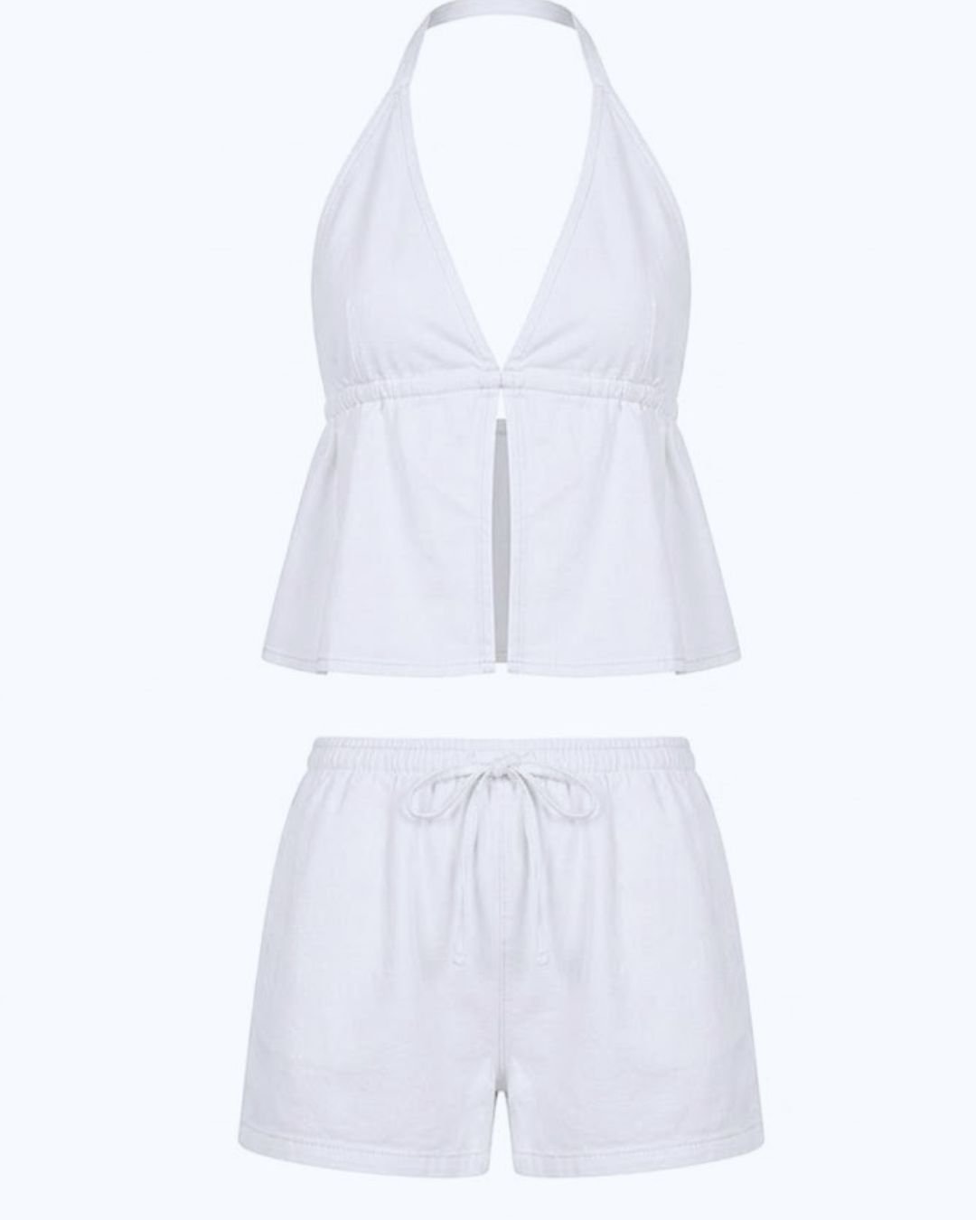 Conjunto de Lino Brisa Marina - Top Espalda al Aire y Short
