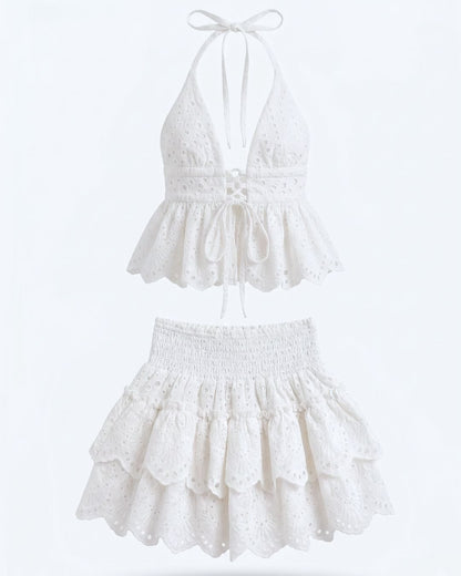 Conjunto de Lino Brisa Marina - Top Espalda al Aire y Short