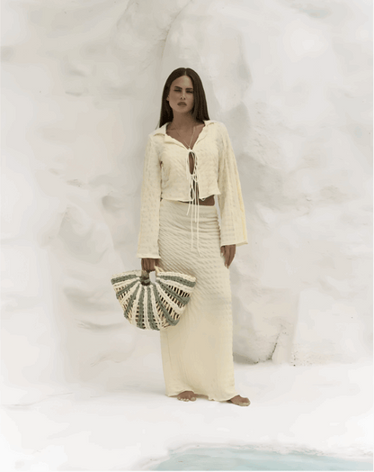 Falda Maxi Larga Hailey - Textura Acanalada Boho