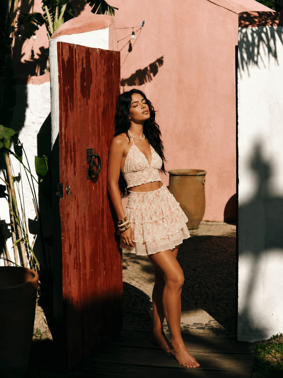Conjunto Campestre Talea - Top Halter y Falda de Algodón