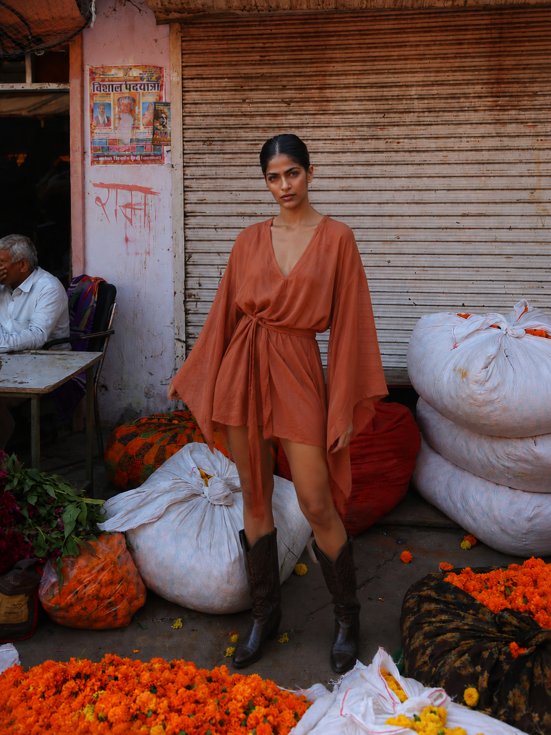 Diya Dress - brick-red